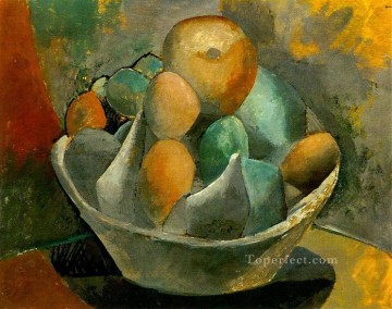 Compotier et frutas 1908 Cubismo Pinturas al óleo